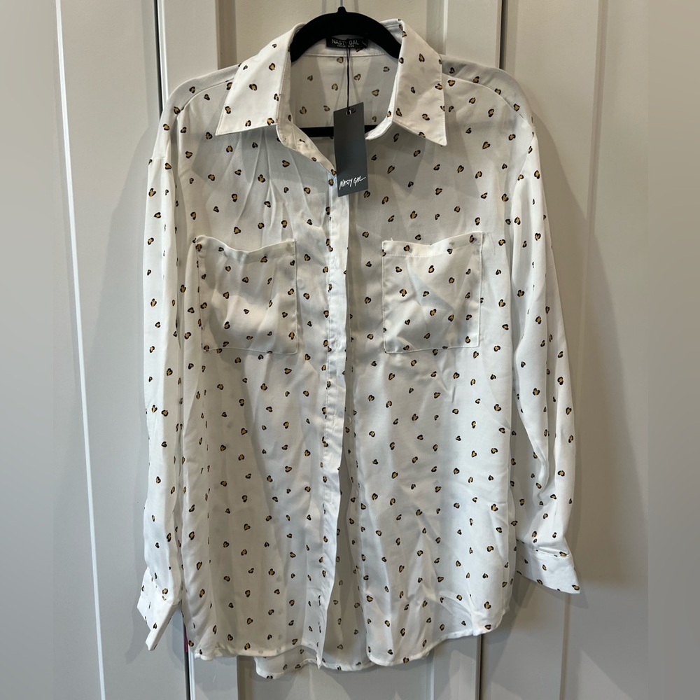 Nasty Gal | Leopard Print Button Blouse
